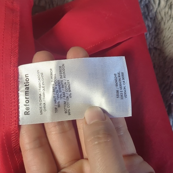 Reformation Red Mini Dress Defina Knit Dress Drop Waist Large - Picture 6 of 8